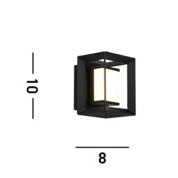 Rectangular Led Wall Light, Matt Black - 100mm - thumbnail 5