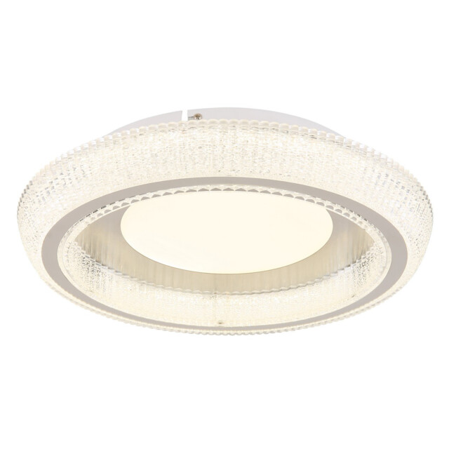 Sharper 40cm Integrated LED Semi Flush Ceiling Light White Matt LED 2700-6000K - image 1