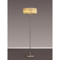 Banyan 3 Light Switched Floor Lamp With 45cm x 15cm Soft Bronze Organza Shade Polished Nickel/Soft Bronze - thumbnail 2