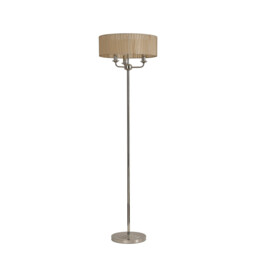 Banyan 3 Light Switched Floor Lamp With 45cm x 15cm Soft Bronze Organza Shade Polished Nickel/Soft Bronze - thumbnail 5
