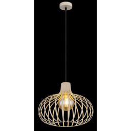 Mateo Wire Frame Pendant Ceiling Light Creme Coloured Matt 1x E27 - thumbnail 5