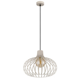 Mateo Wire Frame Pendant Ceiling Light Creme Coloured Matt 1x E27 - thumbnail 2