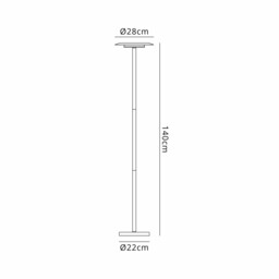 Tina 140cm Floor Lamp, 12W LED, 3000K, 560lm, White/Black, 3yrs Warranty - thumbnail 3