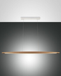 Ribot LED Integrated Pendant Ceiling Light Light Oak Glass