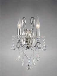 Vela Wall Lamp Switched 2 Candle Light Polished Chrome, Crystal - thumbnail 2