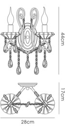 Vela Wall Lamp Switched 2 Candle Light Polished Chrome, Crystal - thumbnail 3