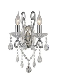 Vela Wall Lamp Switched 2 Candle Light Polished Chrome, Crystal - thumbnail 1