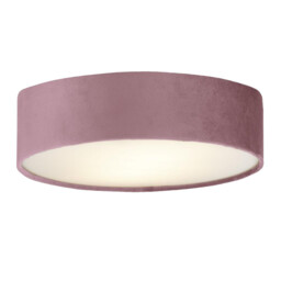 Drum Pleat 3 Light Velvet Flush, Pink Shade