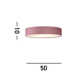 Drum Pleat 3 Light Velvet Flush, Pink Shade - thumbnail 3