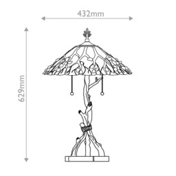 Quoizel Whispering Table Lamp Tiffany Style Valiant Bronze, Art Glass Shade 2x E27 - thumbnail 3