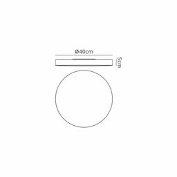 Turin Ceiling 40cm Round, 30W LED, On Board CCT 3000/4000/5000K, 3300lm, White, 3yrs Warranty - thumbnail 3
