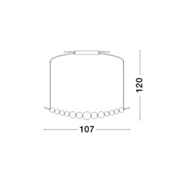Perla Integrated LED Pendant Ceiling Light Gold Metal, Opal Glass LED 32W 2685Lm 3000K - thumbnail 2
