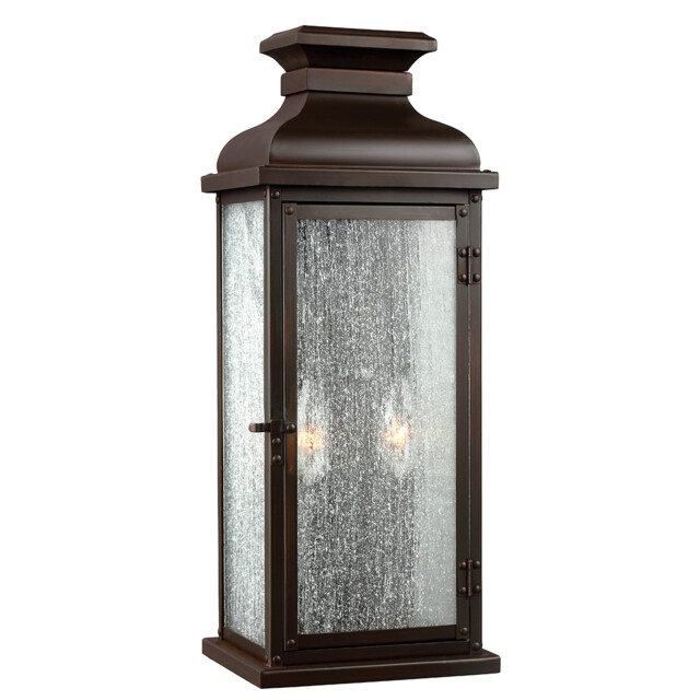 Pediment 2 Light Outdoor Medium Wall Lantern Light Dark Copper IP44, E14 - image 1