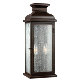 Pediment 2 Light Outdoor Medium Wall Lantern Light Dark Copper IP44, E14 - thumbnail 1