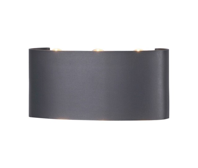 Arcs Flush Wall Lamp, 6W LED, 3000K, 450lm, IP54, Anthracite - image 1