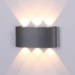 Arcs Flush Wall Lamp, 6W LED, 3000K, 450lm, IP54, Anthracite - thumbnail 3