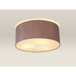 Baymont Polished Chrome 3 Light E27 Flush Ceiling With 50cm x 20cm Dual Faux Silk Shade, Taupe/Halo Gold - thumbnail 2