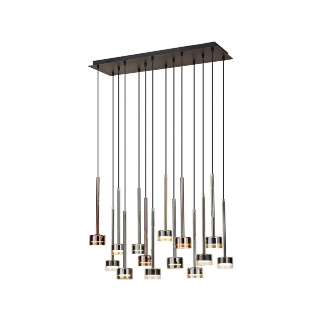 Tonic Rectangular Pendant, 14 Light, With Replaceable 12W LEDs, 4000K, Black/Chrome/Bronze/Copper - image 1