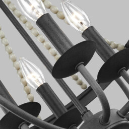 Feiss Nori Multi Arm Chandelier Dark Weathered Zinc with Driftwood Grey - thumbnail 2