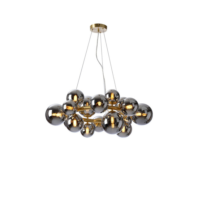 Marshall Circular Ceiling Pendant, 16 Light G9, Satin Gold, Chrome Plated Glass - image 1