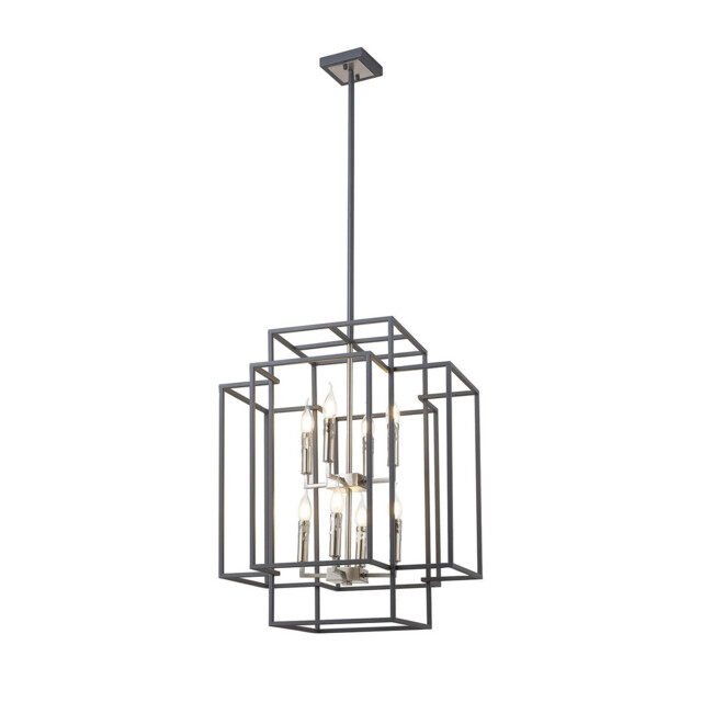 Delaware Ceiling Pendant, 8 Light E14, Anthracite, Satin Nickel - image 1