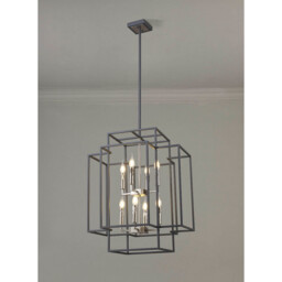 Delaware Ceiling Pendant, 8 Light E14, Anthracite, Satin Nickel - thumbnail 3