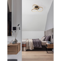 Elize Integrated LED Semi Flush Light Black, Brass Gold Steel, Aluminium, Silicon LED 28W 1550Lm 3000K - thumbnail 2