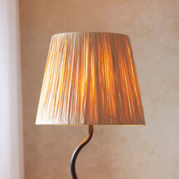 Wriggle Floor Lamp with Tapered Shade Matt Black, Natural Raffia, 1x E27 - thumbnail 5