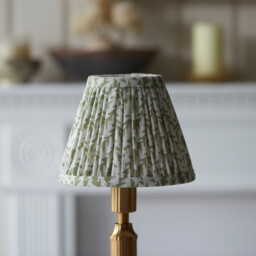 Trobridge Rechargeable Brushed Aged Brass Plate Table Lamp with Herb Garden Green Fabric Leaf Shade 16cm Integrated LED - thumbnail 5