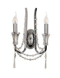 Armand Wall Lamp 2 Candle Light E14 Polished Chrome, Crystal - thumbnail 5