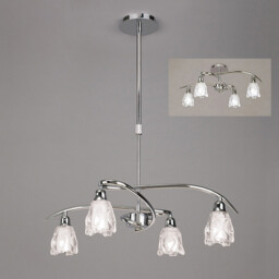 Amel Telescopic Convertible To Semi Flush 4 Light L1/SGU10, Polished Chrome - thumbnail 2