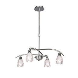 Amel Telescopic Convertible To Semi Flush 4 Light L1/SGU10, Polished Chrome - thumbnail 1