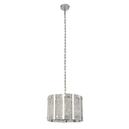 Alexandra 5 Light Satin Silver Ceiling Pendant with Aquatex Glass, Metal Bars - thumbnail 3