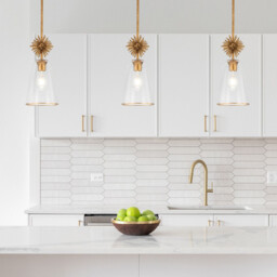 Staring Slim Pendant Ceiling Light Contemporary Distressed Gold 1x E27 Clear Shade - thumbnail 2