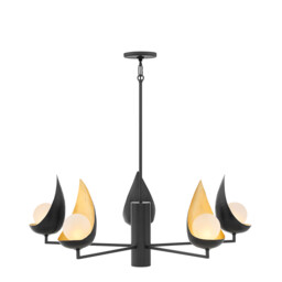 Lisa McDennon by Hinkley Ren 5 Light Chandelier Black, Gold