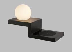 Zanzibar Wall Lamp Switched Globe With Mobile Phone Induction Charger, 6W LED, 3000K, 470lm, Sand Black - thumbnail 3
