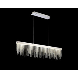Bano Linear Dimmable Pendant 40W LED, 4000K, 4200lm, Polished Chrome / Crystal Chain, 3yrs Warranty - thumbnail 2