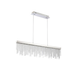 Bano Linear Dimmable Pendant 40W LED, 4000K, 4200lm, Polished Chrome / Crystal Chain, 3yrs Warranty - thumbnail 3