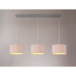 Baymont Satin Nickel 3 Light E27 Linear Pendant With 30cm x 17cm Dual Faux Silk Shade, Taupe/Halo Gold - thumbnail 2