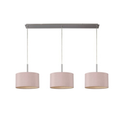 Baymont Satin Nickel 3 Light E27 Linear Pendant With 30cm x 17cm Dual Faux Silk Shade, Taupe/Halo Gold - thumbnail 5