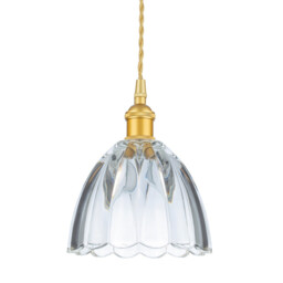 Wilshire Dome Pendant Light Satin Gold with Decorative Glass