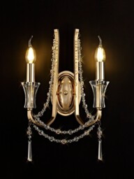 Armand Wall Lamp 2 Candle Light E14 French Gold, Crystal - thumbnail 3