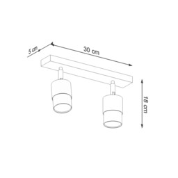Nero Twin Ceiling Spotlight, Black/Golden, 2x GU10 - thumbnail 5
