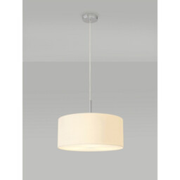 Baymont Polished Chrome 3 Light E27 Single Pendant With 40cm x 18cm Faux Silk Shade, Ivory Pearl/White Laminate - thumbnail 2