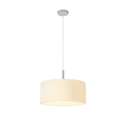 Baymont Polished Chrome 3 Light E27 Single Pendant With 40cm x 18cm Faux Silk Shade, Ivory Pearl/White Laminate - thumbnail 5