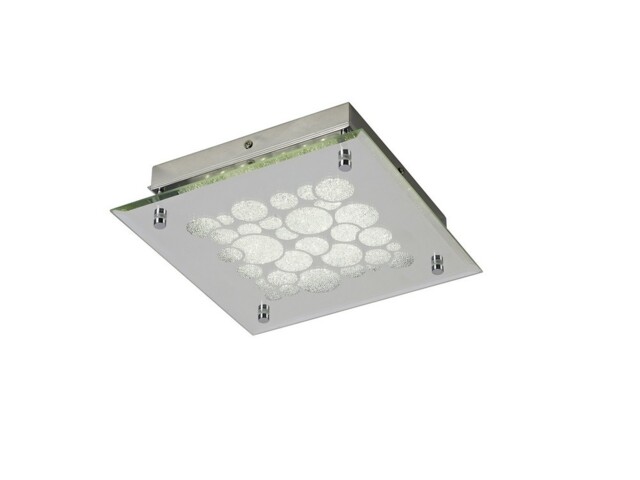 Fusion Flush 25cm Square 15.5W LED 4000K Chrome, Crystal Sand, 620lm, - image 1