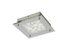 Fusion Flush 25cm Square 15.5W LED 4000K Chrome, Crystal Sand, 620lm,