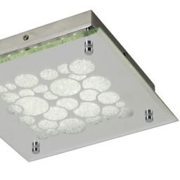 Fusion Flush 25cm Square 15.5W LED 4000K Chrome, Crystal Sand, 620lm, - thumbnail 3