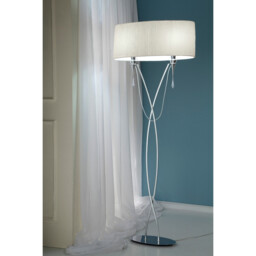 Lucca Pendant 4 Light E27, Polished Chrome With White Shades & Clear Crystal - thumbnail 5