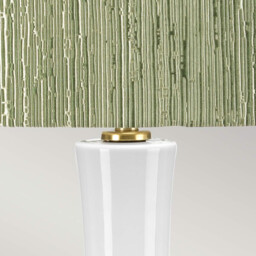 Milo Table Lamp with Round Shade, Aged Brass, White, Green - thumbnail 3